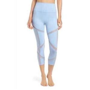 Alo‎ Light Blue High Waisted Mesh Panel Capri Leggings XS
